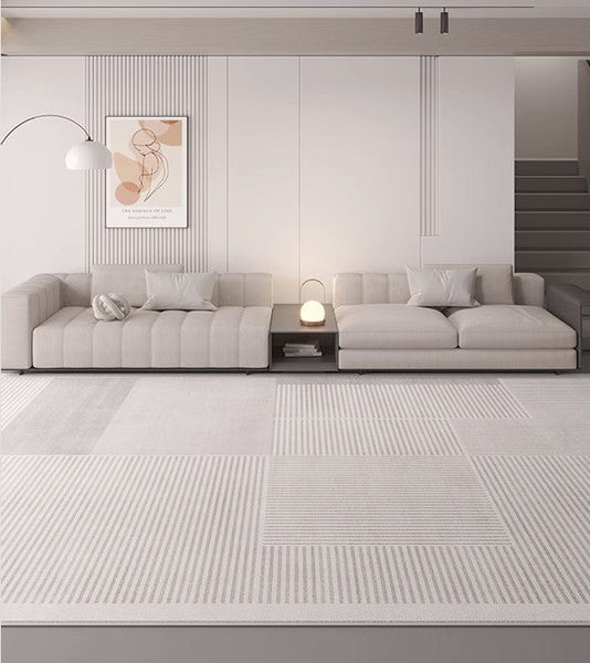 Abstract Contemporary Rugs for Bedroom, Grey Modern Rugs under Sofa, Large Modern Rugs in Living Room, Dining Room Floor Rugs, Modern Rugs for Office-Paintingforhome