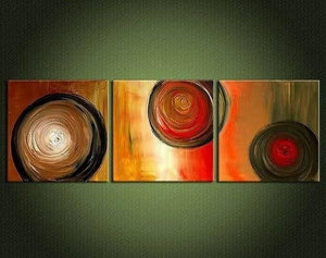Red Art, Abstract Painting, Large Oil Painting, Living Room Wall Art, Modern Art, 3 Piece Wall Art, Huge Painting-Paintingforhome