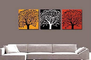 Tree of Life Painting, Abstract Painting, Large Oil Painting, Living Room Wall Art, Modern Art, 3 Piece Wall Art, Huge Art-Paintingforhome