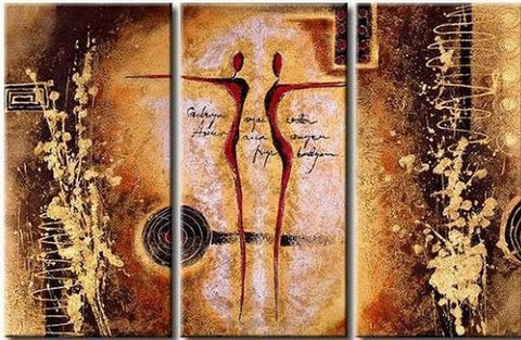 Large Painting, Abtract Figure Art, Canvas Wall Art, Art Painting, Abstract Art, Abstract Painting, Contemporary Art, 3 Piece Wall Art, Canvas Art-Paintingforhome