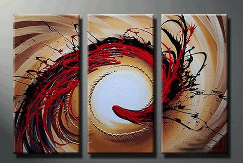Colorful Lines, Large Painting, Living Room Wall Art, Contemporary Art, 3 Piece Oil Painting, Large Wall Art, Ready to Hang-Paintingforhome