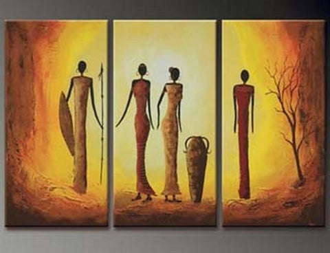 Large Painting, Abtract Figure Art, Bedroom Wall Art, Canvas Painting, Abstract Art, Abstract Painting, Contemporary Art, 3 Piece Oil Painting, Canvas Art-Paintingforhome