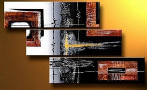 Black Modern Wall Art, Bedroom Wall Art Paintings, Abstract Canvas Painting, Abstract Canvas Art, Acrylic Painting for Sale, 3 Piece Wall Art-Paintingforhome
