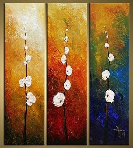 Flower Art, Bedroom Wall Art, Canvas Painting, Abstract Art, Large Art, Wall Painting, Abstract Painting, Acrylic Art, 3 Piece Wall Art, Canvas Art-Paintingforhome