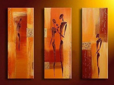 Large Painting, Abtract Figure Art, Bedroom Wall Art, Canvas Painting, Abstract Art, Abstract Painting, Acrylic Art, 3 Piece Wall Art, Canvas Art-Paintingforhome