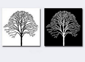 Canvas Painting, Black and White Art, Abstract Painting, Wall Hanging, Tree of Life Art Painting-Paintingforhome
