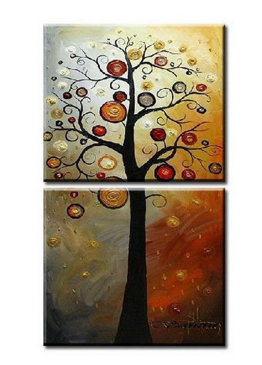 Colorful Tree, Heavy Texture Art, Abstract Art Painting, Wall Art, Wall Hanging, Hand Painted Art, Tree of Life Painting-Paintingforhome