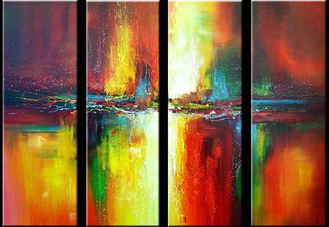 Ready to Hang Art, Modern Art, Abstract Wall Art, Wall Painting, Acrylic Art, Modern Wall Art, Abstract Art, Canvas Painting, Abstract Painting, 4 Piece Wall Art-Paintingforhome