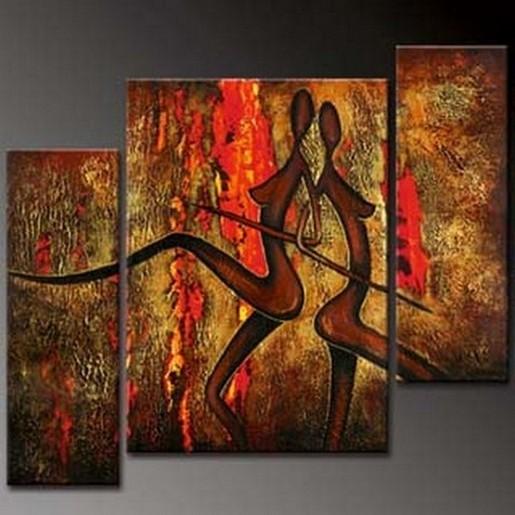 Abstract Figure Painting, Huge Painting, Wall Art, Large Painting, Living Room Wall Art, 3 Piece Wall Art, Home Art Decor-Paintingforhome