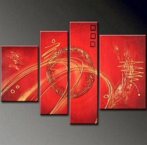 Abstract Wall Art, Red Abstract Painting, Modern Art, Extra Large Wall Art, Contemporary Art, Wall Hanging-Paintingforhome