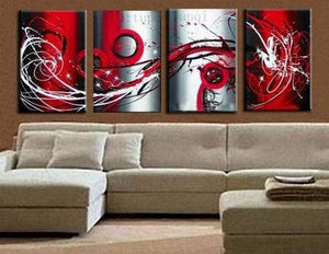 Abstract Art, Red Abstract Painting, Living Room Wall Art, Modern Art for Sale, Extra Large Wall Art, Wall Hanging-Paintingforhome