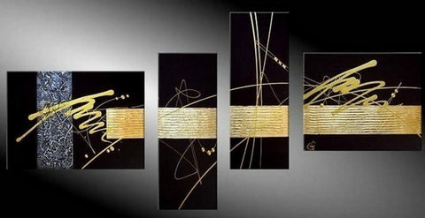 Extra Large Wall Art, Black Abstract Painting, Bedroom Wall Art Ideas, Contemporary Abstract Art Paintings, Abstract Art on Canvas, Black Modern Art-Paintingforhome