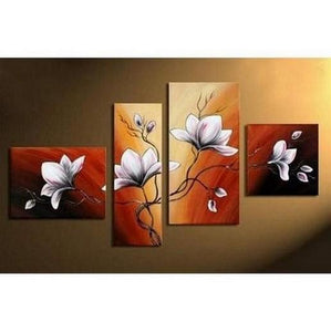 Living Room Wall Decor, Contemporary Art, Art on Canvas, Flower Painting, Extra Large Painting, Canvas Wall Art, Abstract Painting-Paintingforhome