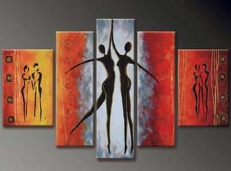 Dancing Figure Painting, Abstract Art, Canvas Painting, Wall Art, Large Art, Abstract Painting, Large Canvas Art, 5 Piece Wall Art, Bedroom Wall Art-Paintingforhome