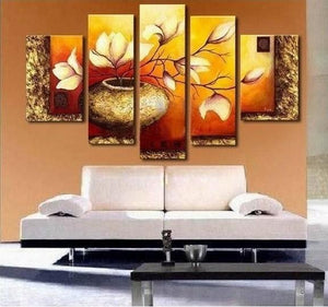 Abstract Flower Painting, Large Abstract Painting, Acrylic Flower Painting, Heavy Texture Painting, Living Room Wall Art Painting-Paintingforhome