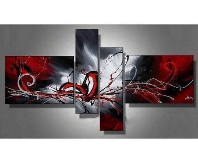 Modern Canvas Wall Art, Abstract Painting, Large Wall Paintings for Living Room, 4 Panel Wall Art Ideas, Hand Painted Art, Abstract Painting for Sale-Paintingforhome