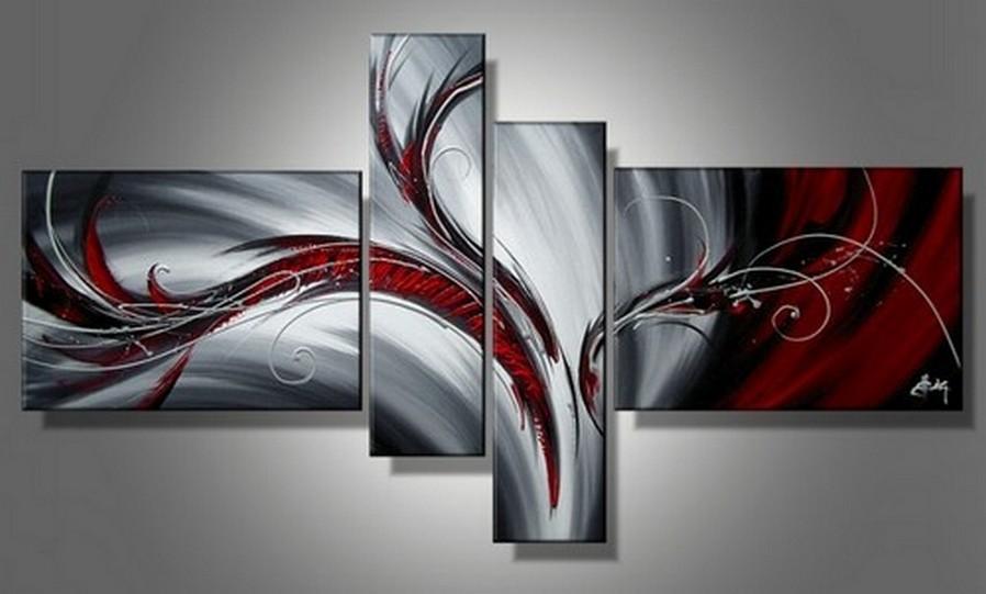Canvas Art Painting, Large Wall Art Ideas for Living Room, Abstract Abstract Painting, Acrylic Abstract Art, 4 Piece Wall Art, Hand Painted Canvas Art-Paintingforhome