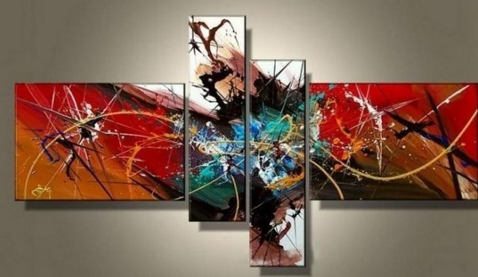 Abstract Modern Painting, 4 Piece Wall Art Paintings, Living Room Canvas Painting, Hand Painted Art, Group Painting for Sale-Paintingforhome