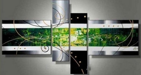 Simple Canvas Art Painting, Acrylic Art on Canvas, Abstract Art on Sale, 4 Panel Wall Art Paintings, Hand Painted Art, Simple Modern Art-Paintingforhome