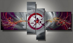 Large Canvas Art Painting, Large Wall Paintings for Living Room, Abstract Canvas Painting, 4 Panel Canvas Painting, Hand Painted Art on Canvas-Paintingforhome