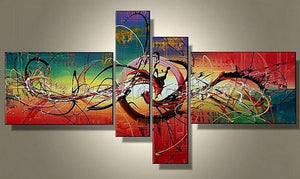 Large Abstract Wall Art Paintings, Contemporary Acrylic Art, Abstract Lines Painting, Hand Painted Art, Heavy Texture Paintings-Paintingforhome