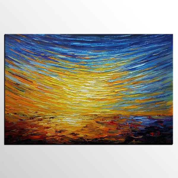 Abstract Landscape Painting, Custom Canvas Painting for Sale, Large Oil Painting on Canvas, Palette Knife Paintings, Buy Art Online-Paintingforhome
