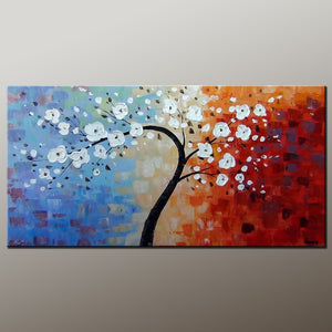 Heavy Texture Painting, Flower Painting, Acrylic Painting, Abstract Art Painting, Canvas Wall Art, Bedroom Wall Art, Canvas Art, Modern Art, Contemporary Art-Paintingforhome