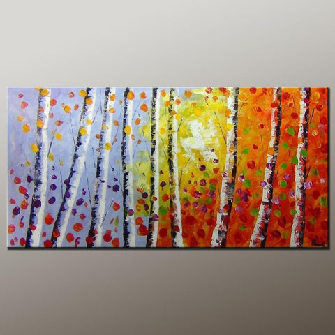 Tree Art, Wall Painting, Autumn Tree Painting, Abstract Art Painting, Canvas Wall Art, Bedroom Wall Art, Canvas Art, Modern Art, Contemporary Art-Paintingforhome