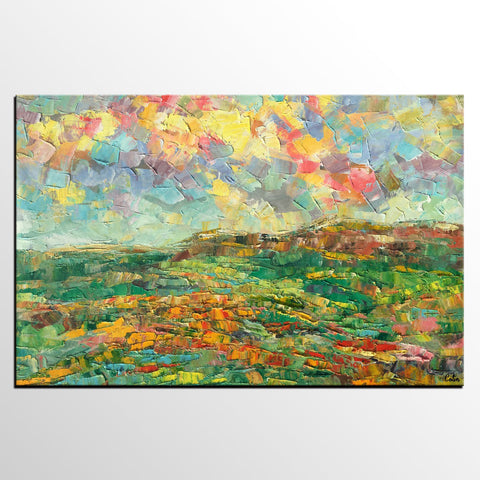 Abstract Mountain Painting, Mountain Landscape Painting, Custom Original Painting Painting on Canvas, Heavy Texture Paintings-Paintingforhome