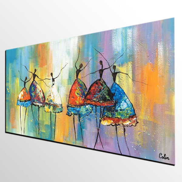 Abstract Acrylic Paintings, Modern Canvas Painting, Ballet Dancer Painting, Original Abstract Painting for Sale, Custom Abstract Painting-Paintingforhome