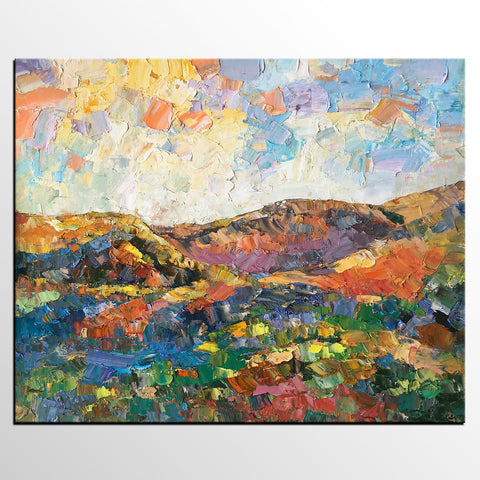 Mountain Landscape Painting, Custom Large Oil Painting, Large Canvas Wall Art Painting-Paintingforhome