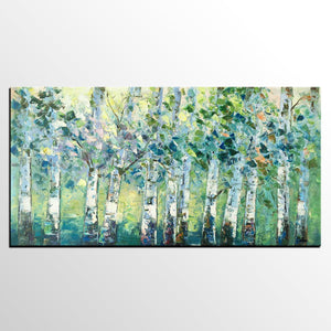 Spring Tree Painting, Original Painting, Custom Extra Large Painting, Oil Painting for Dining Room-Paintingforhome