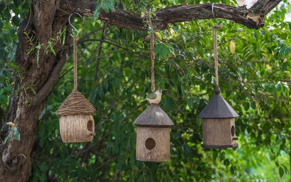 Resin Bird Nest for Garden Ornament, Bird House in the Garden, Lovely Birds House, Outdoor Decoration Ideas, Garden Ideas-Paintingforhome