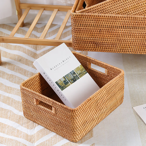 Extra Large Woven Baskets for Living Room, Storage Baskets for Clothes, Storage Baskets for Kitchen, Rectangular Storage Basket for Bedroom, Storage Baskets for Shelves-Paintingforhome