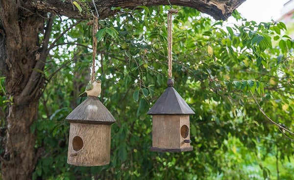 Resin Bird Nest for Garden Ornament, Bird House in the Garden, Lovely Birds House, Outdoor Decoration Ideas, Garden Ideas-Paintingforhome