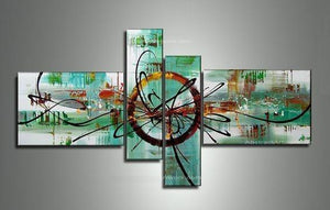Abstract Oil Painting, Modern Canvas Painting, 4 Piece Canvas Art, Living Room Canvas Wall Art, Simple Modern Art, Large Painting on Canvas-Paintingforhome