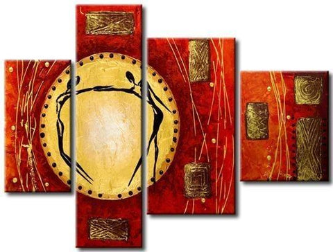 Extra Large Painting, Abstract Painting, Wall Hanging, 4 Panel Modern Art, Extra Large Art-Paintingforhome