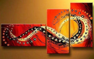 Bedroom Wall Art, Canvas Painting, Large Painting, Red Abstract Art, Abstract Painting, Acrylic Art, 3 Piece Wall Art-Paintingforhome