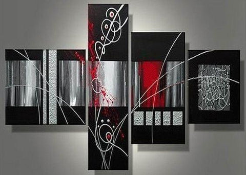 Modern Art, Contemporary Art, Abstract Painting, Living Room Wall Art, Black Abstract Wall Art, Extra Large Painting-Paintingforhome