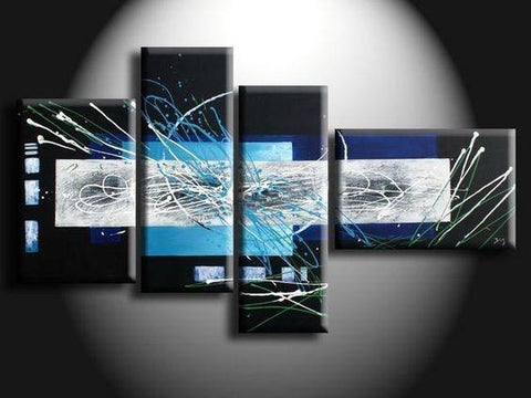 Living Room Wall Art, Black Abstract Wall Art, Modern Art, Contemporary Art, Abstract Painting, Canvas Painting-Paintingforhome