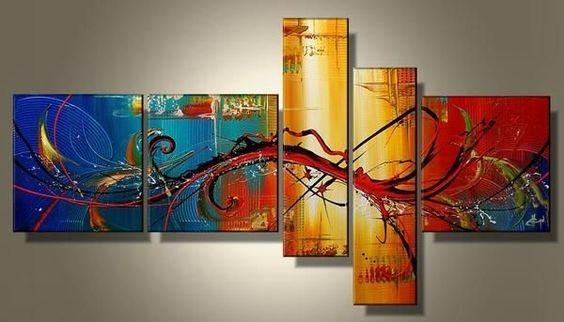 Large Wall Art, Abstract Painting, Huge Wall Art, Acrylic Art, 5 Panel Wall Painting, Hand Painted Art, Group Painting-Paintingforhome