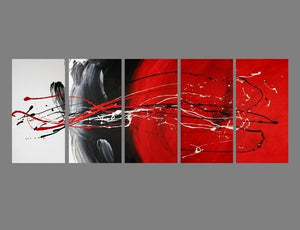 Living Room Wall Art, Black and Red, Abstract Art, Extra Large Wall Art, Huge Art, Large Painting, Modern Art, Painting for Sale-Paintingforhome