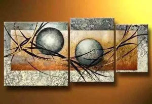 Abstract Painting, Flower Painting, Canvas Painting, Large Painting, Living Room Wall Art, 3 Piece Wall Art-Paintingforhome