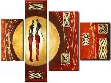 Extra Large Painting, Abstract Figure Painting, African Abstract Wall Art, Dining Room Wall Art-Paintingforhome