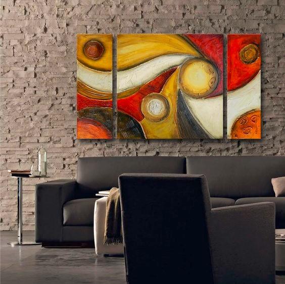 Canvas Paintings for Living Room, Modern Abstract Art, 3 Panel Wall Art Paintings, Large Oil Painting, Contemporary Abstract Art-Paintingforhome