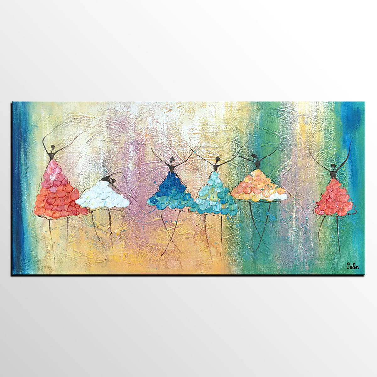 Simple Wall Art Ideas for Living Room, Ballet Dancer Painting, Large Acrylic Painting, Custom Canvas Painting, Modern Abstract Painting-Paintingforhome