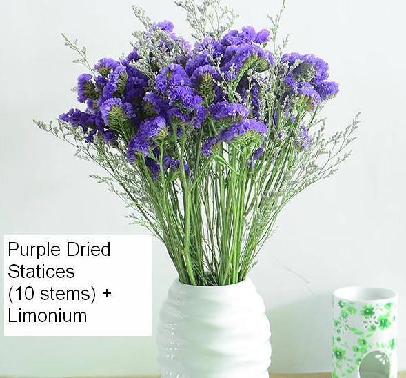 Dried Natural Blue Statice Flower by the bunch - DriedOut