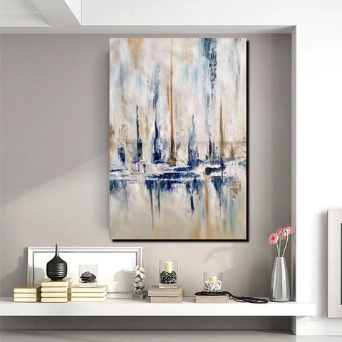 Abstract Sail Boat Painting, Large Wall Art for Living Room, Acrylic Canvas Paintings, Modern Wall Art Paintings, Contemporary Painting-Paintingforhome