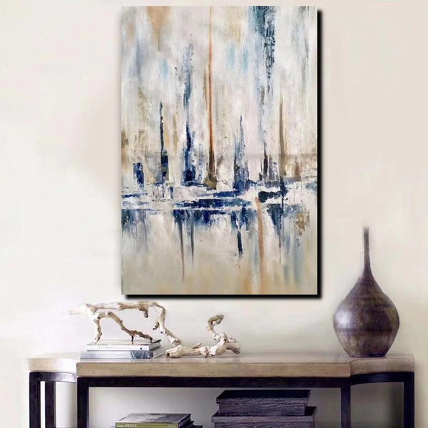 Abstract Sail Boat Painting, Large Wall Art for Living Room, Acrylic Canvas Paintings, Modern Wall Art Paintings, Contemporary Painting-Paintingforhome