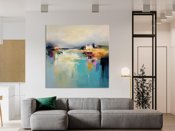 Abstract Landscape Painting on Canvas, Extra Large Original Artwork, Large Paintings for Bedroom, Oversized Contemporary Wall Art Paintings-Paintingforhome